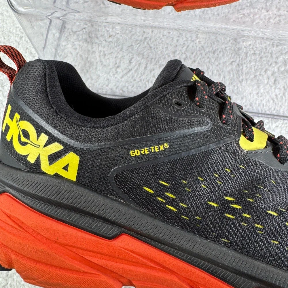 HOKA One One Challenger ATR 6 GTX Gore-TEX Men's Size 9 D Black Orange Shoes